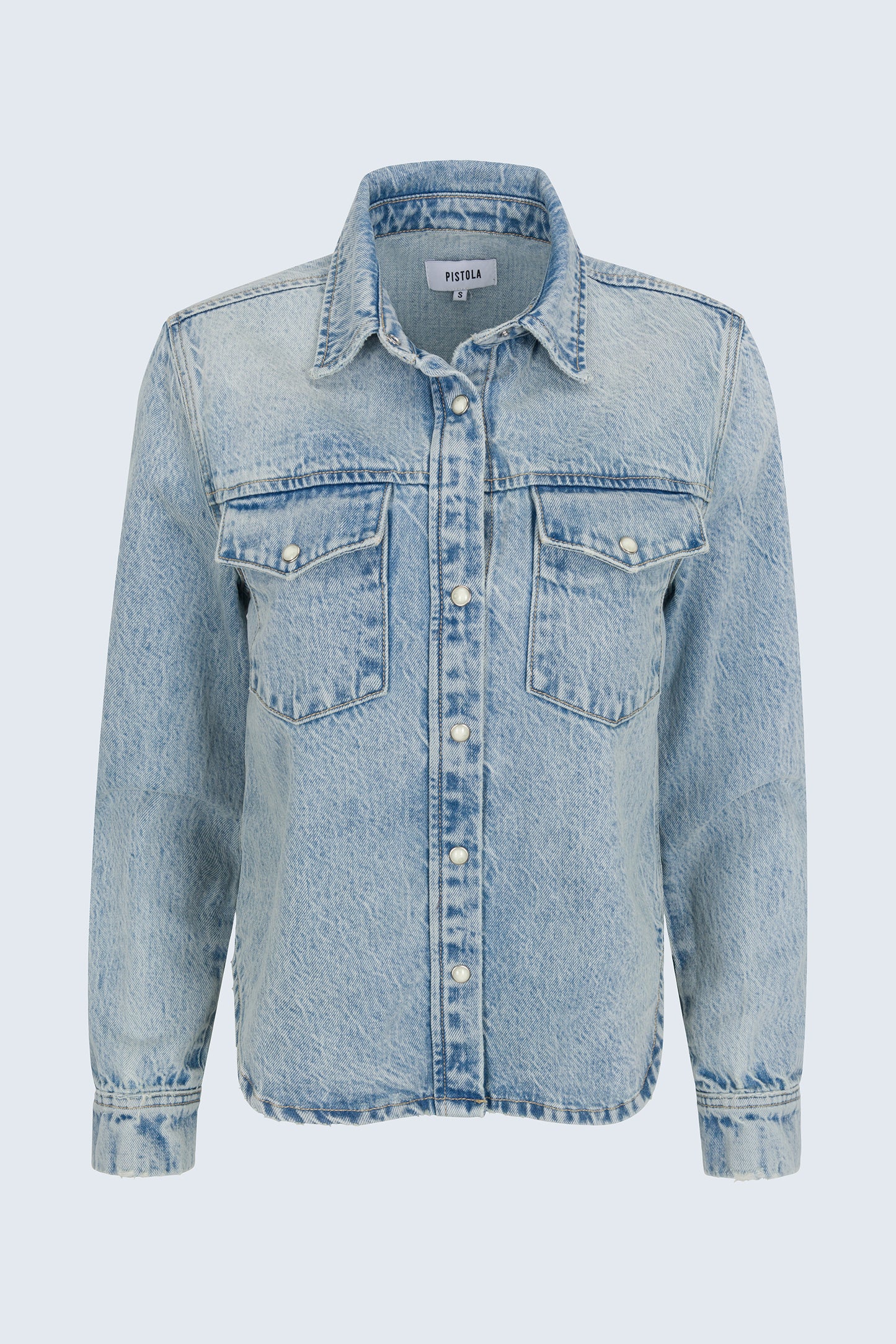 Thea Shrunken Denim Shacket - Modena Vintage