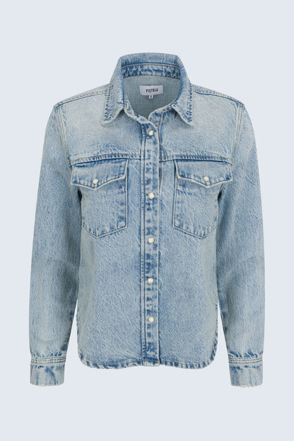 Thea Shrunken Denim Shacket - Modena Vintage