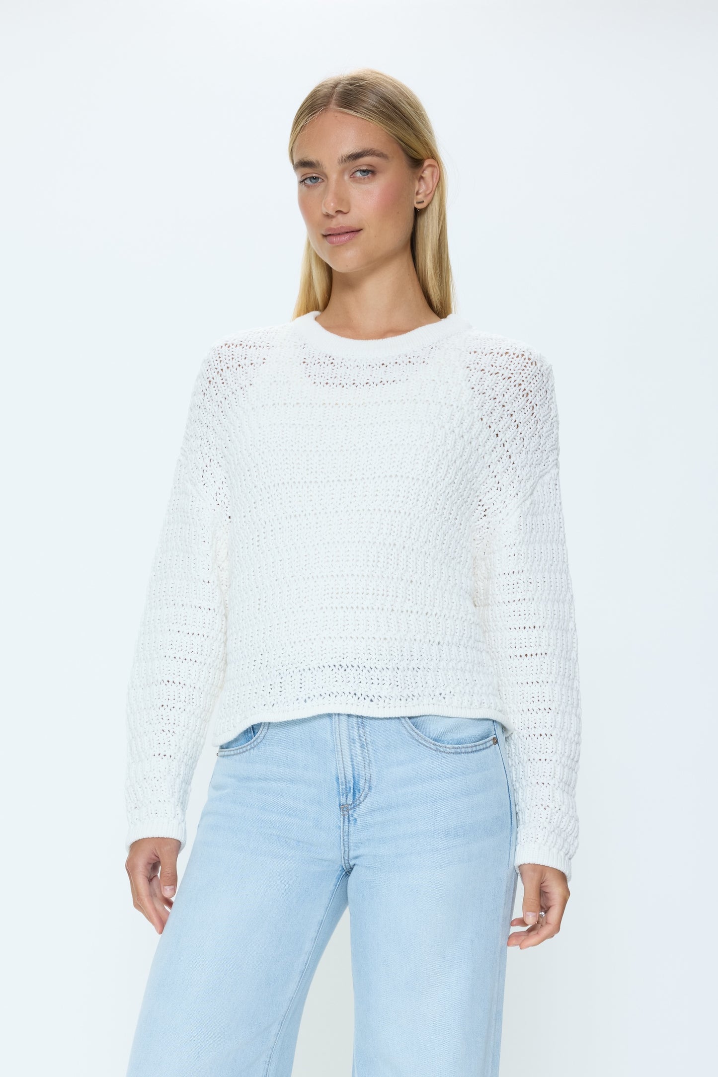Katya Relaxed Crew Neck Sweater - Le Blanc
