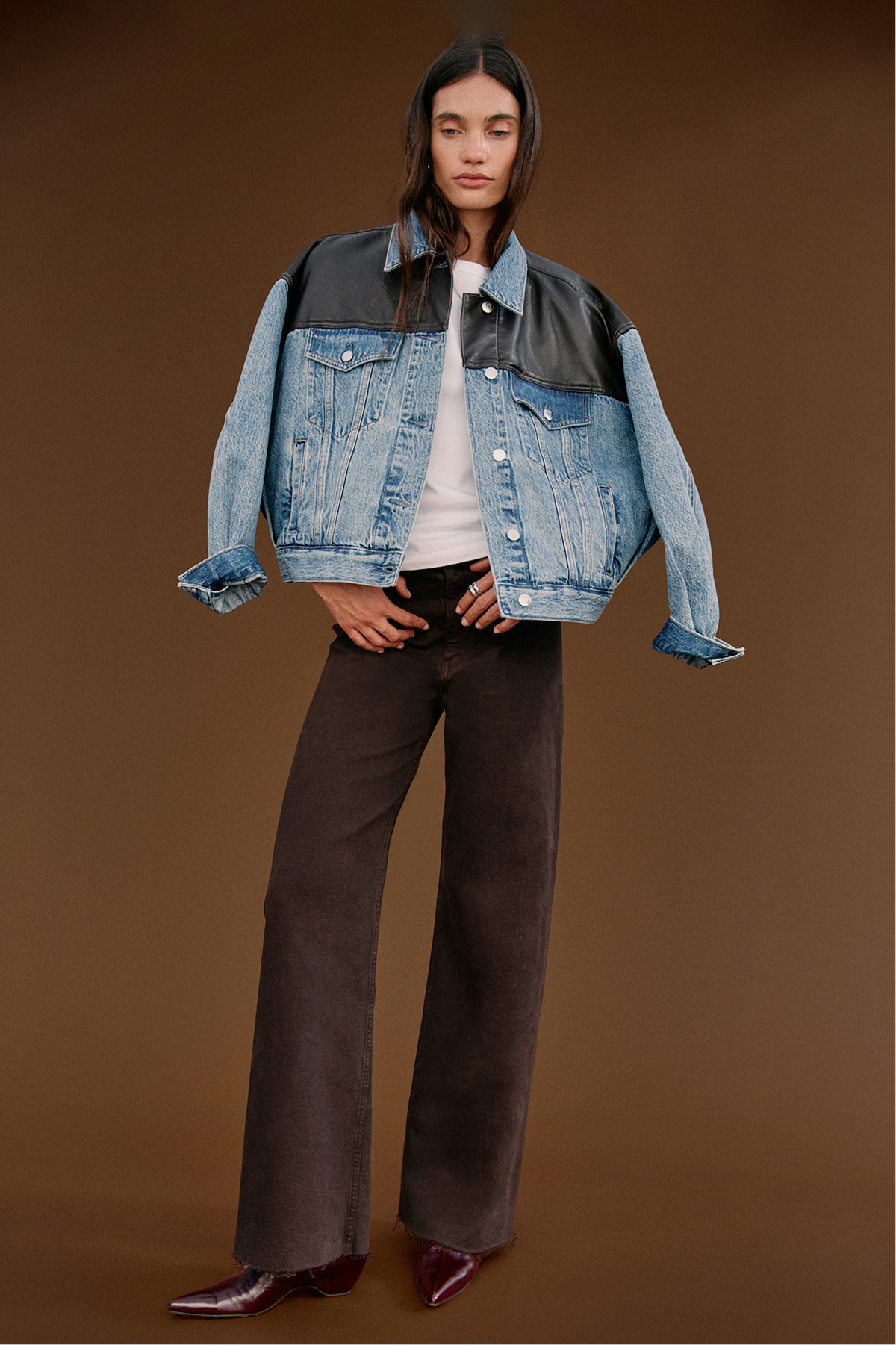 Penny High Rise Wide Leg Jean - Mocha
