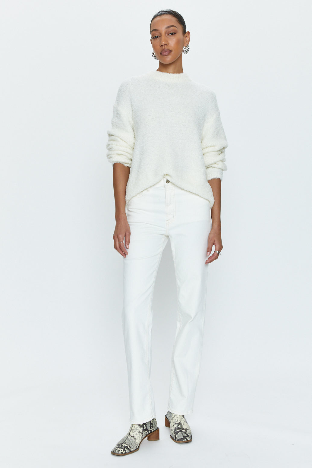 Alpine Cozy Crew Neck Sweater - Ivory