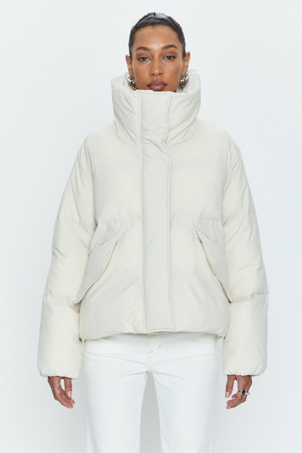 Donovan Swing Puffer Jacket - Ecru