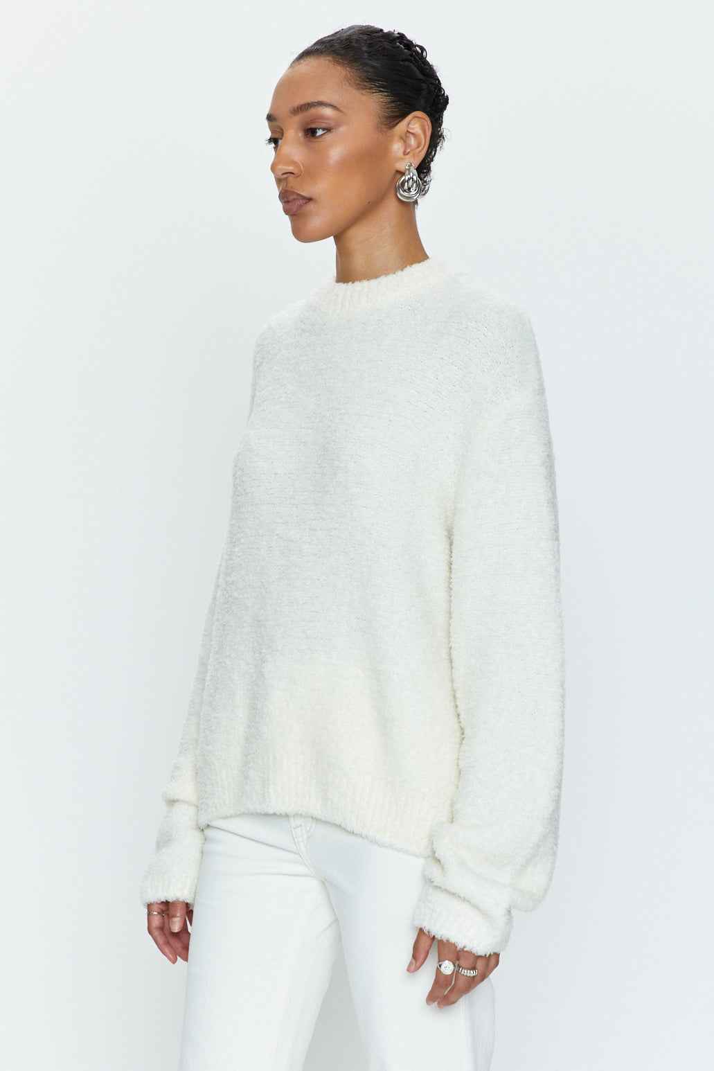 Alpine Cozy Crew Neck Sweater - Ivory