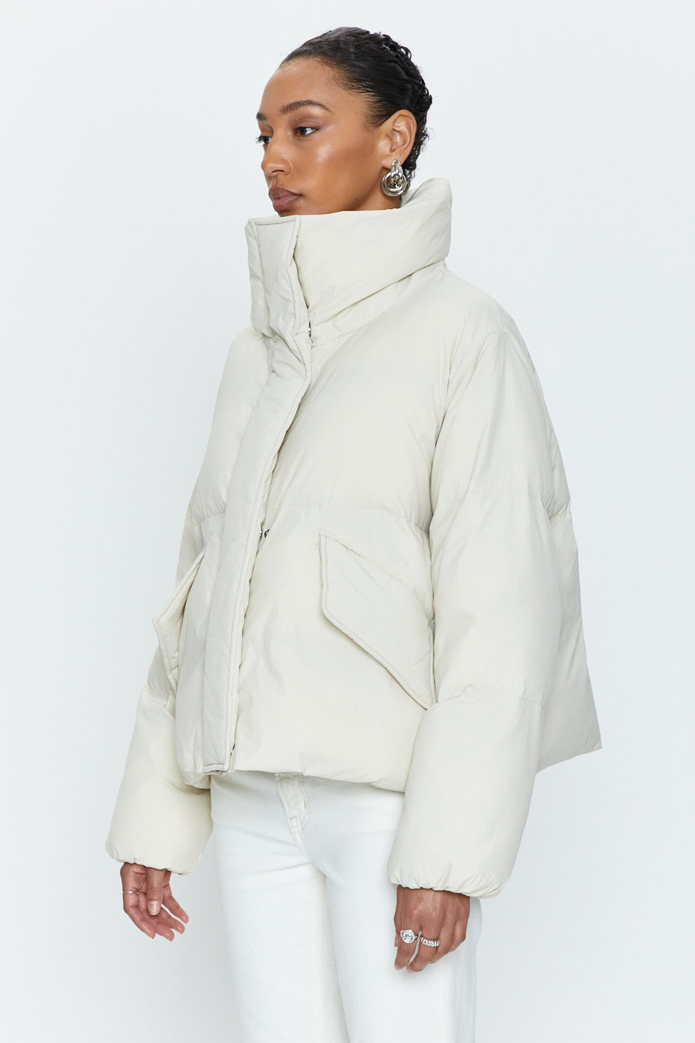 Donovan Swing Puffer Jacket - Ecru