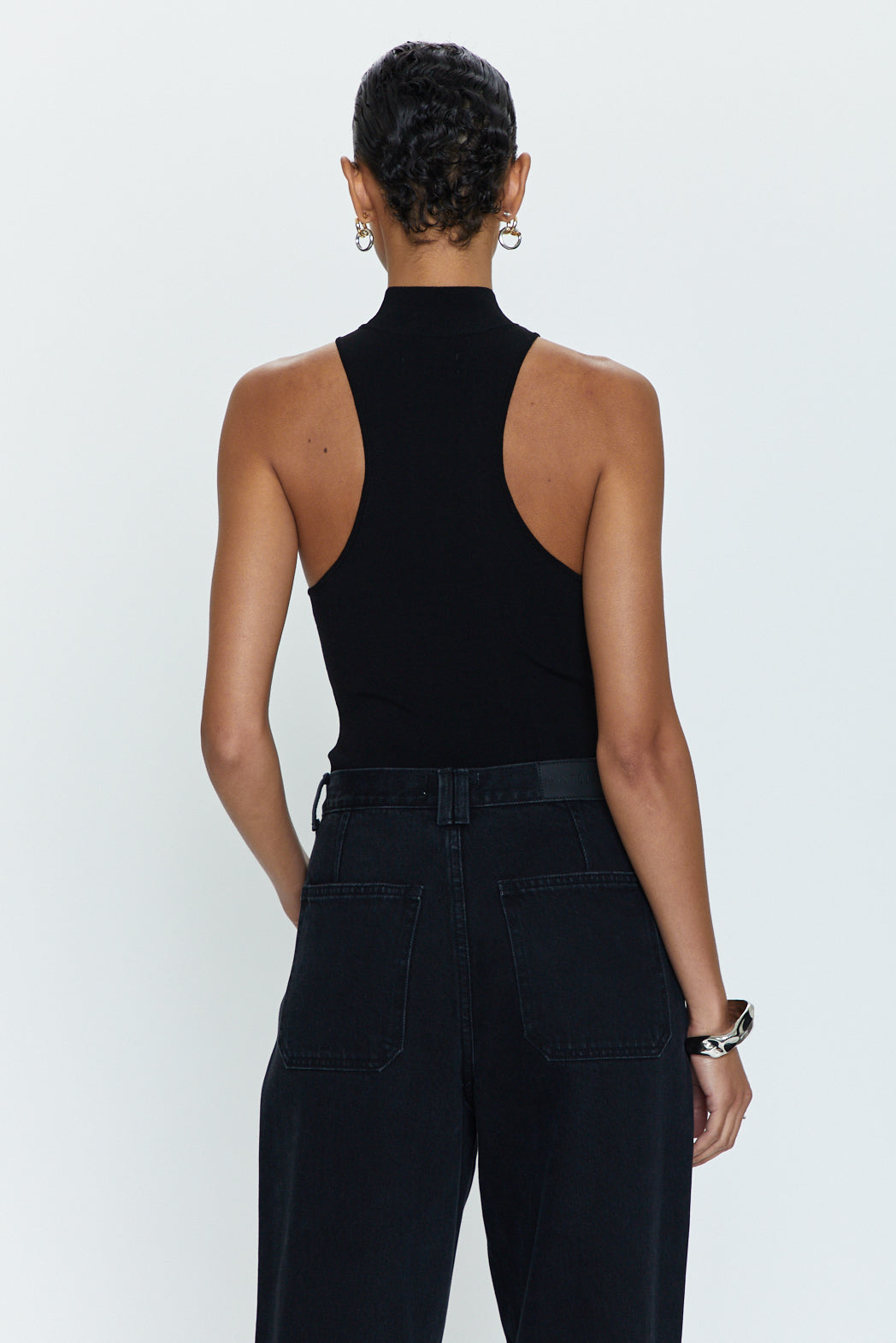 Janessa Mock Neck Bodysuit - Midnight