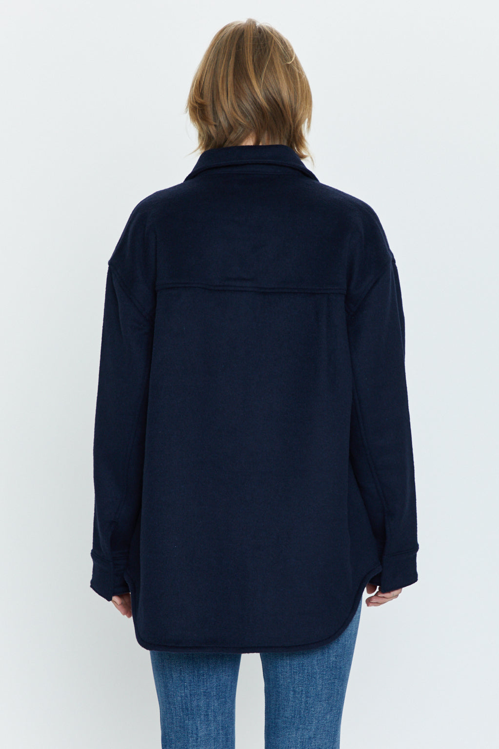 Mandy Oversized Shirt Jacket - Navy Sky