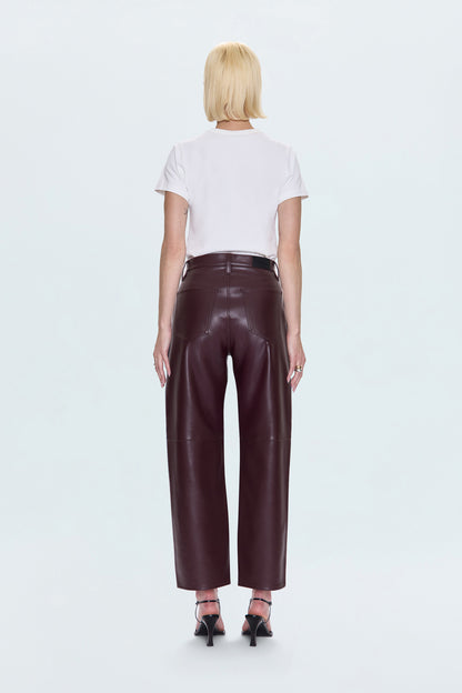 Jett High Rise Bowed Straight Pant - Cabernet