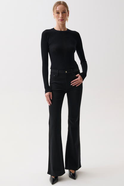 Kinsley Mid Rise Ulta Flare - Noir