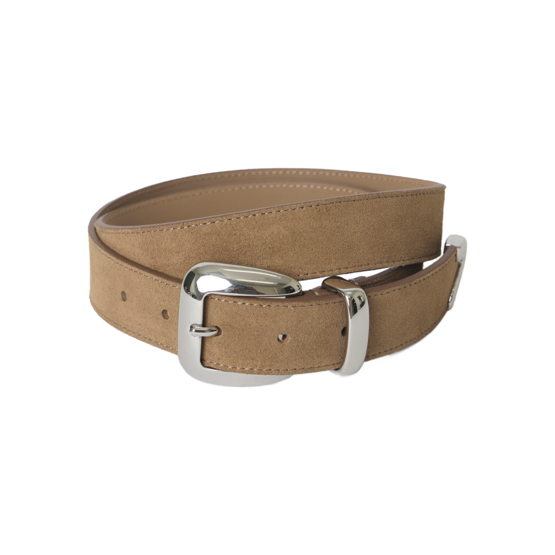 Esti Suede Belt - Peanut Silver