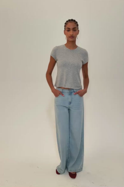 Jadyn Mid Rise Palazzo Jean - Chateau