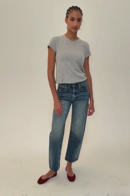 Lexi Mid Rise Bowed Straight Jean - Artisan