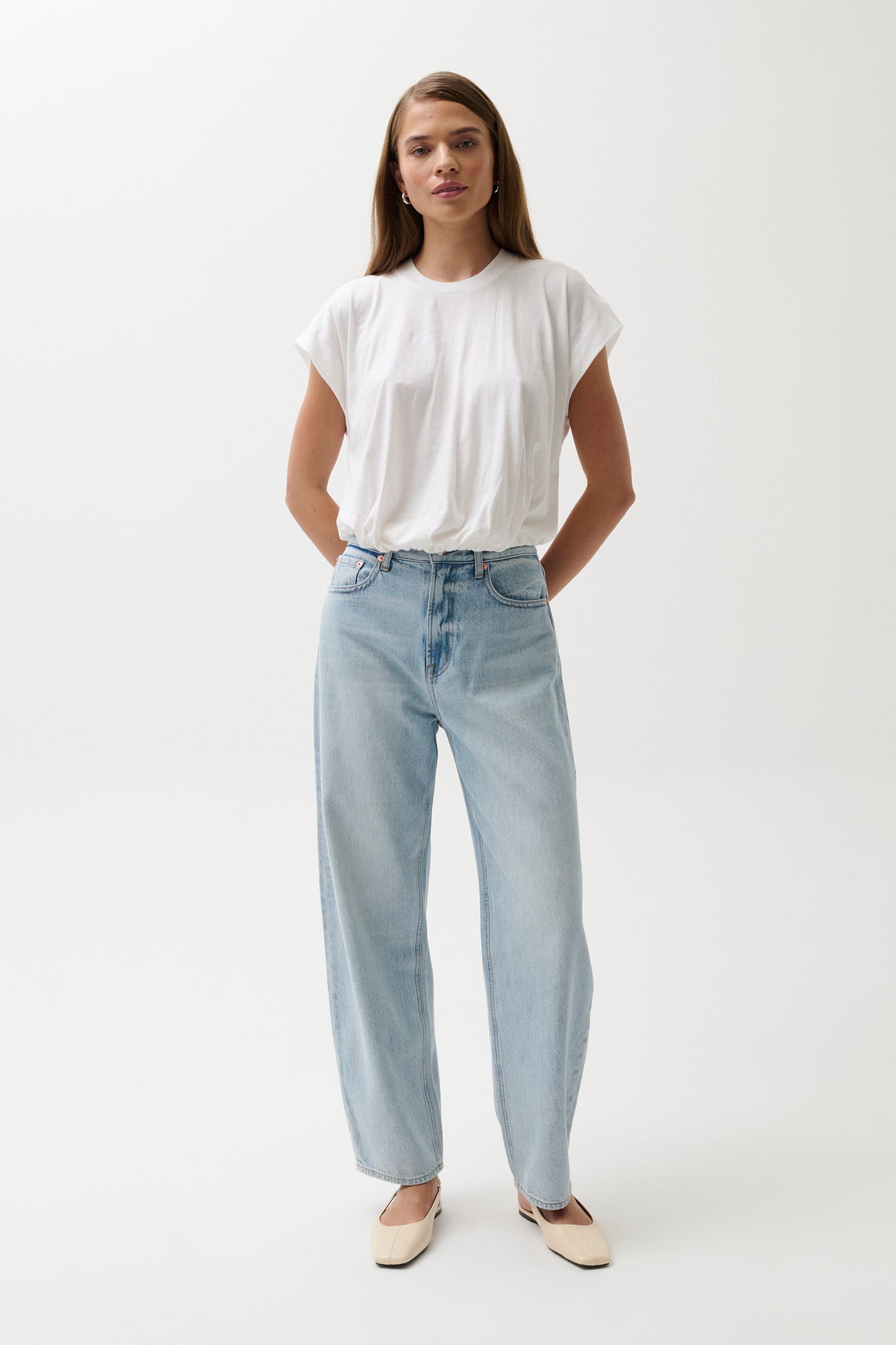 Wes High Rise Barrel Jean - Waves