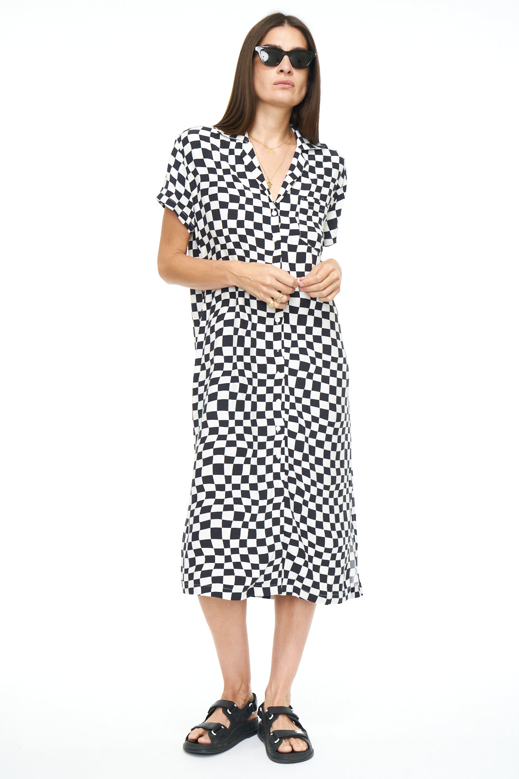 Amber Pajama Dress - Black White Off The Grid