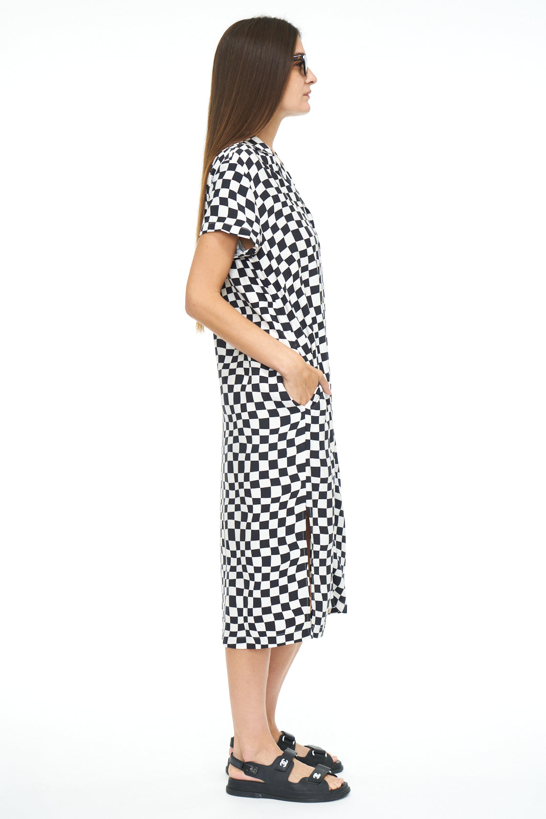 Amber Pajama Dress - Black White Off The Grid