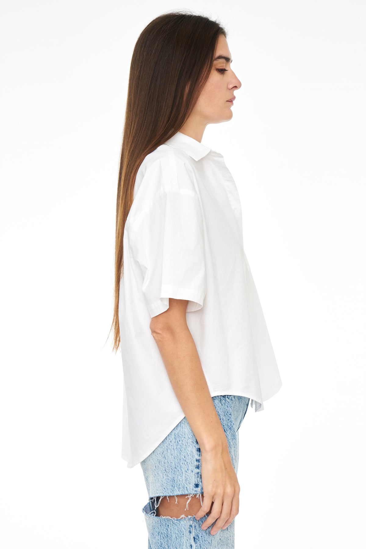 Cam Short Sleeve Button Down Shirt - Le Blanc