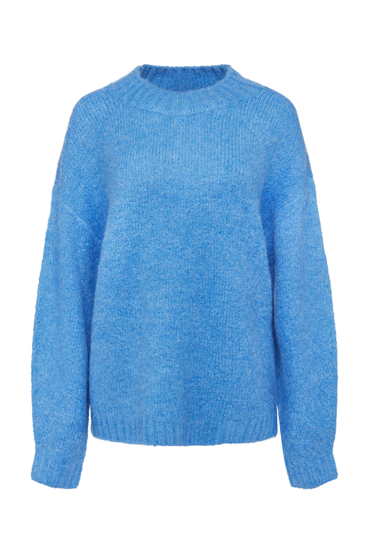 Carlen Mock Neck Sweater - Campanula Blue