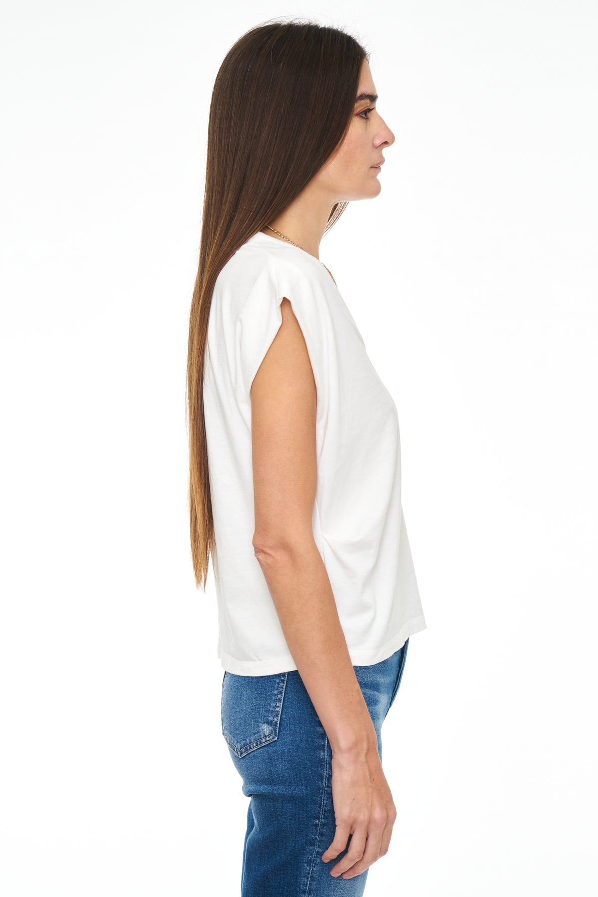 Carson V-Neck Muscle Tee - Le Blanc