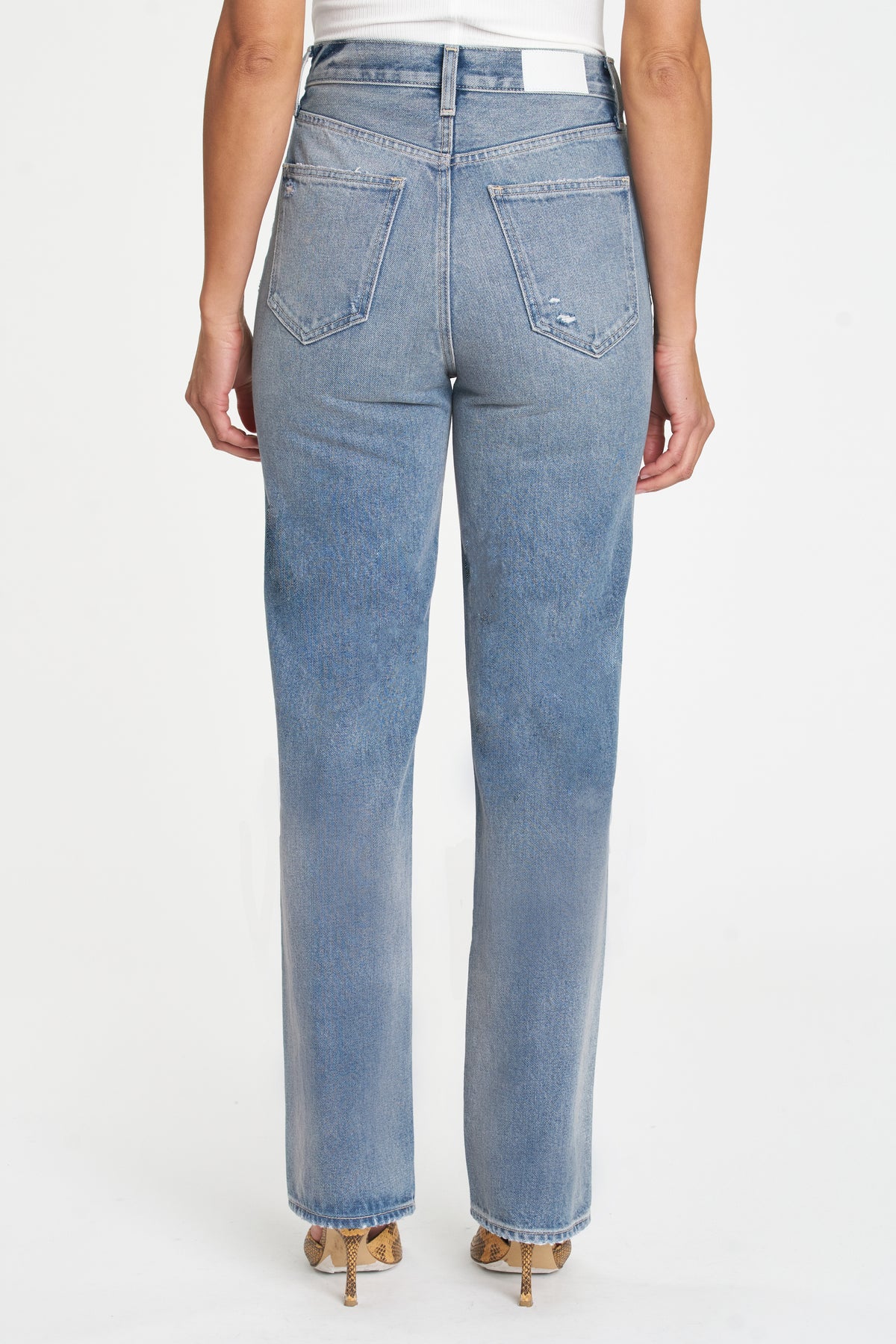 Cassie Super High Rise Straight - Belmont Distressed