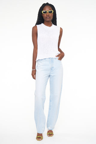Super high hotsell rise white jeans