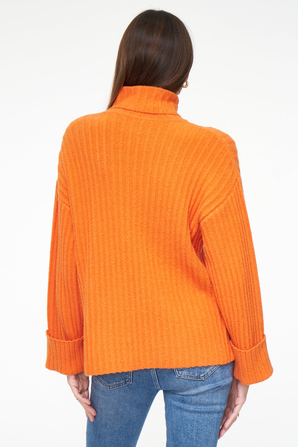Dallas Relaxed Turtle Neck Sweater - Burnt Orange