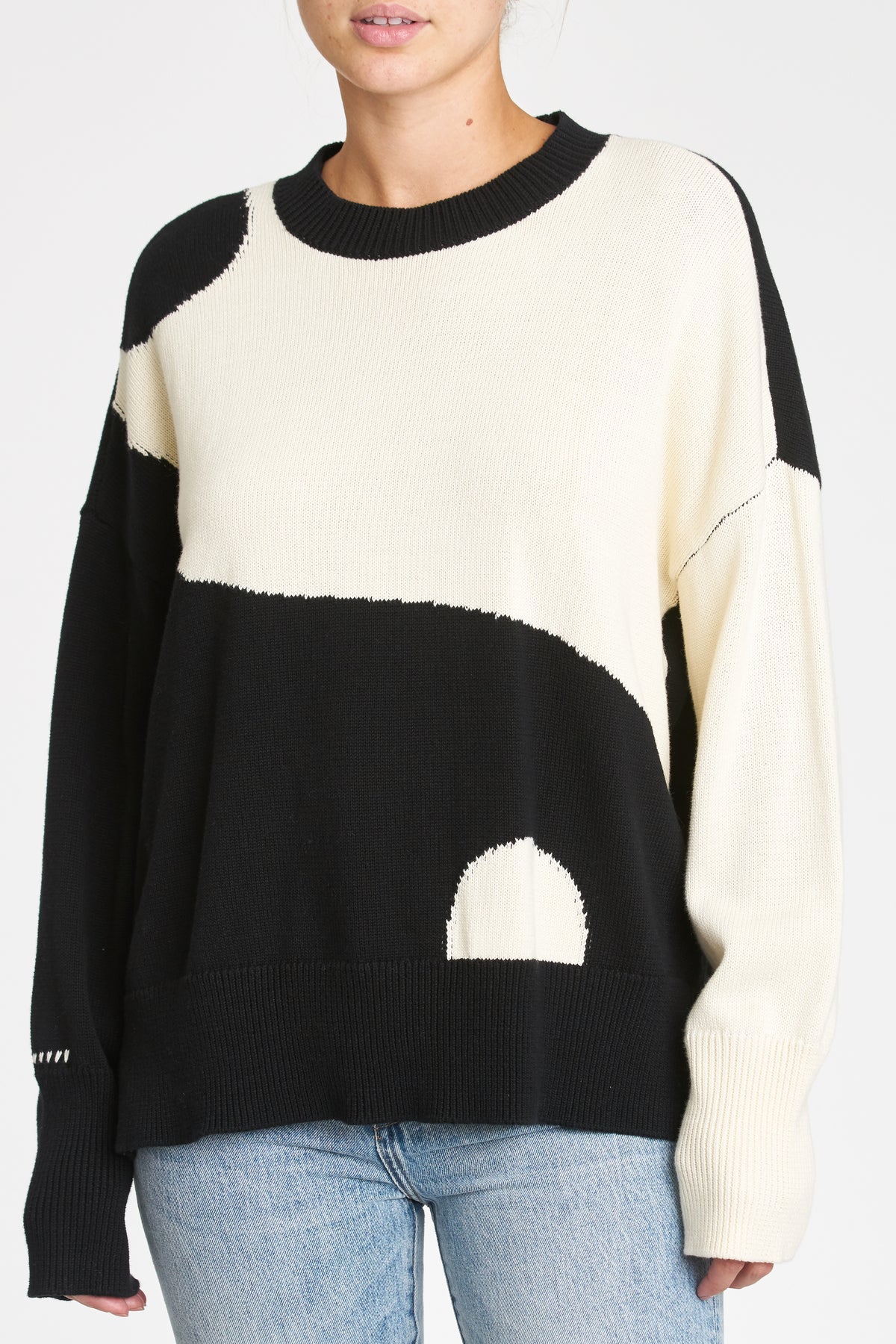 Darya No Pocket Crewneck Pullover - Yin Yang