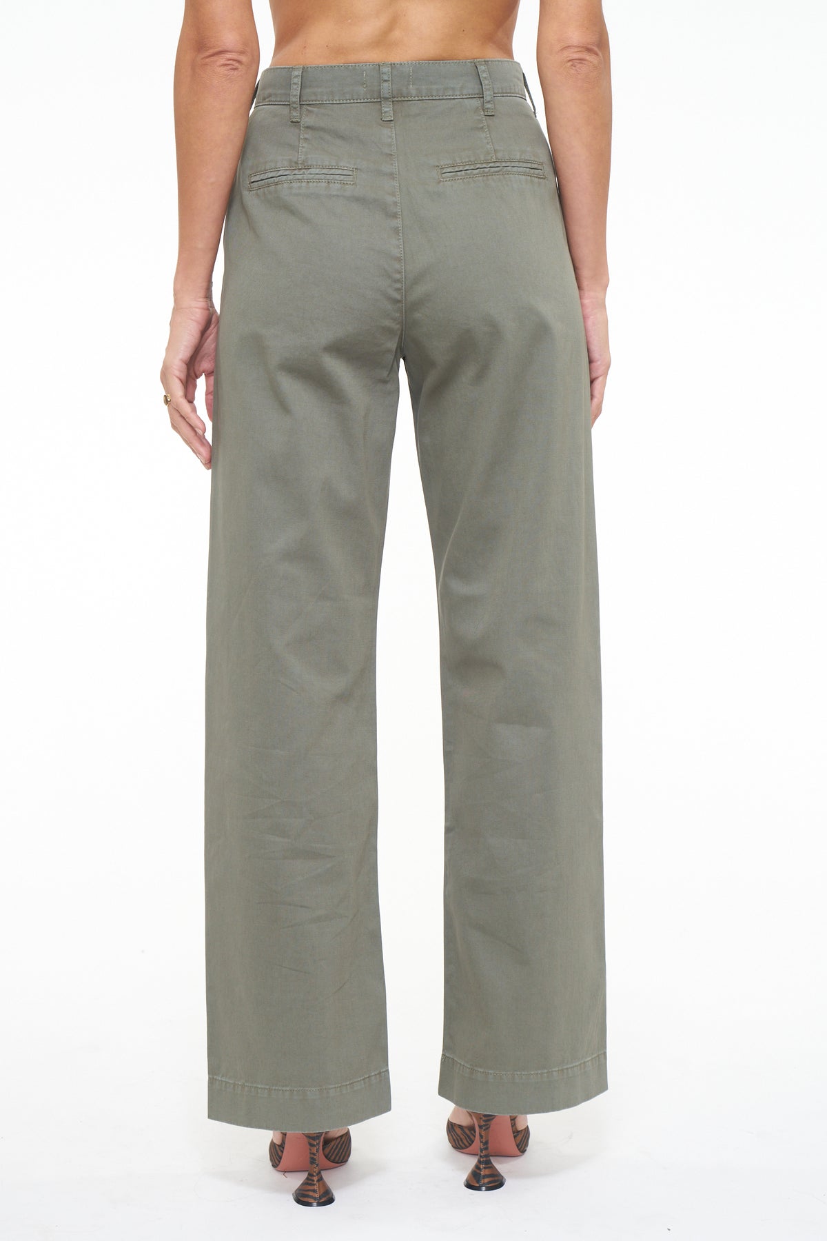 Ellery High Rise Wide Leg Trouser - Garden Green