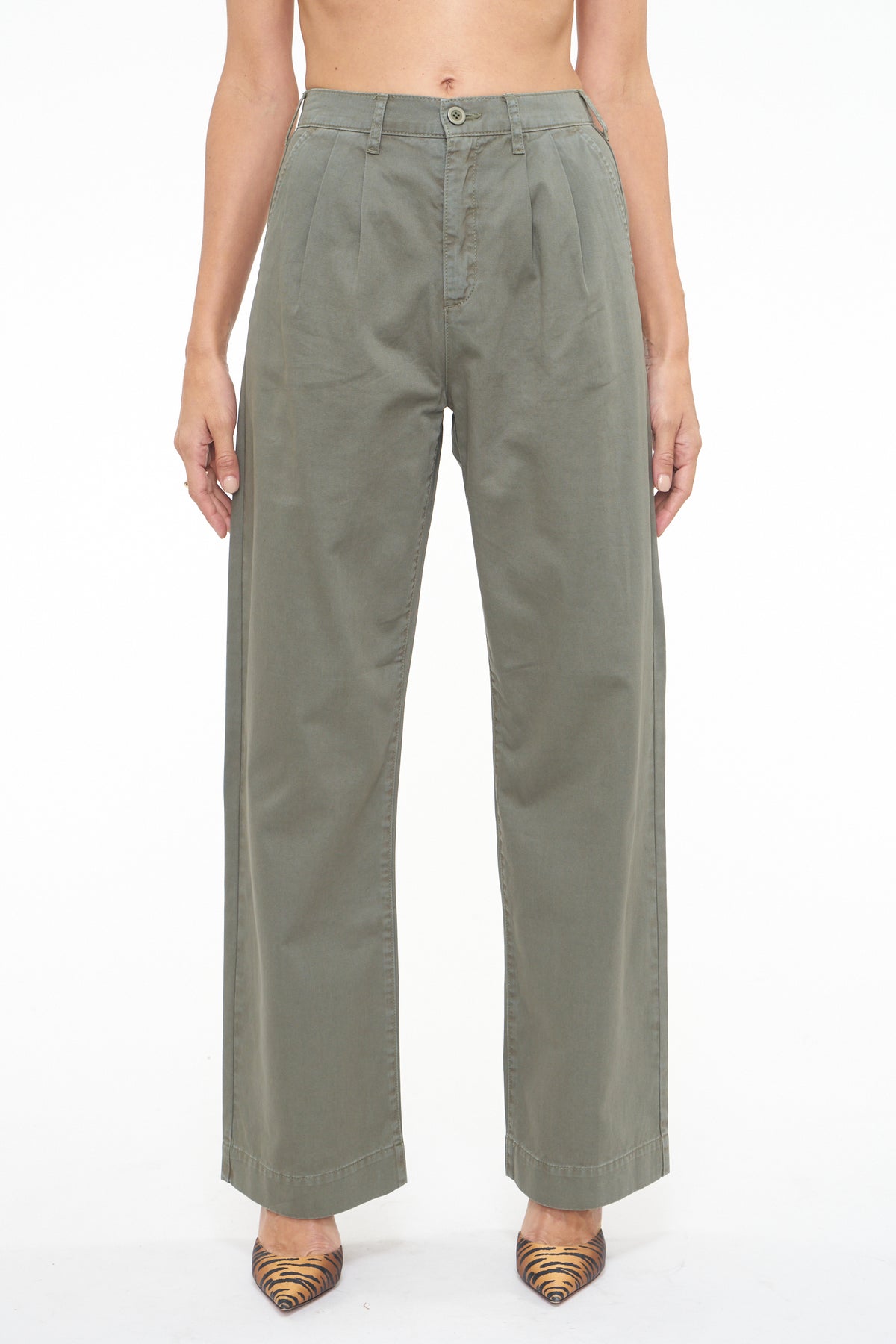 Ellery High Rise Wide Leg Trouser - Garden Green