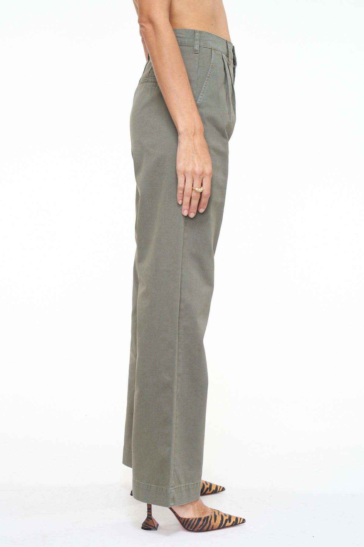 Ellery High Rise Wide Leg Trouser - Garden Green