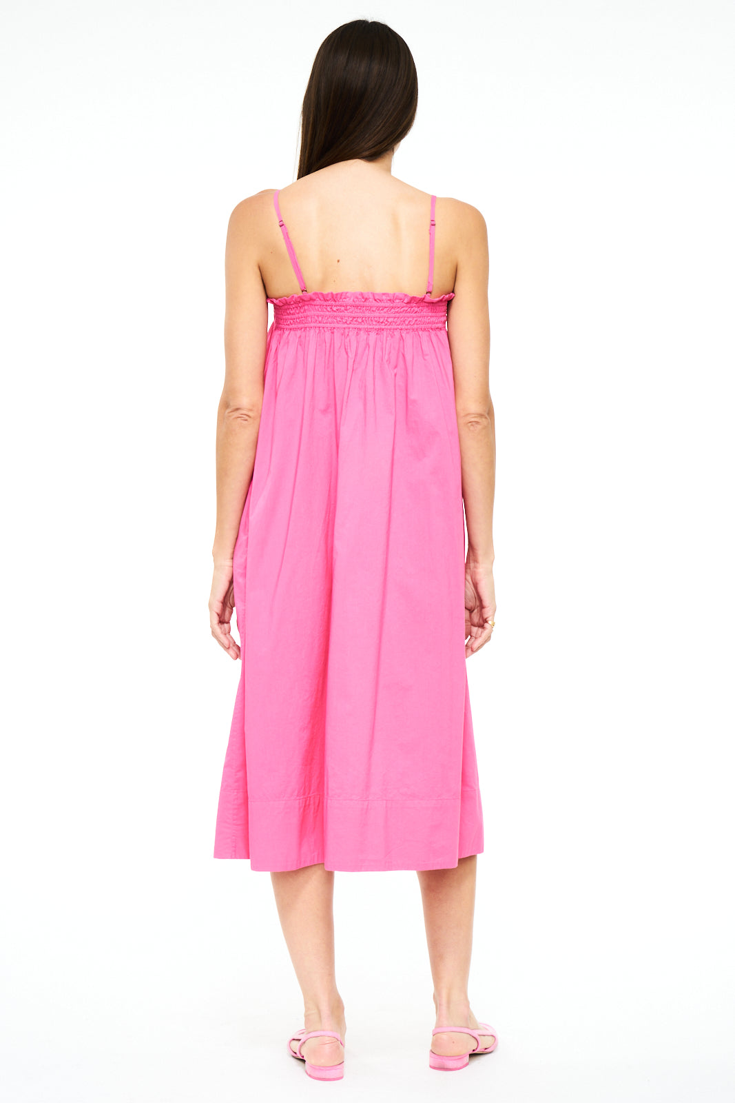 Farrah Ruffle Top Dress - Bright Pink