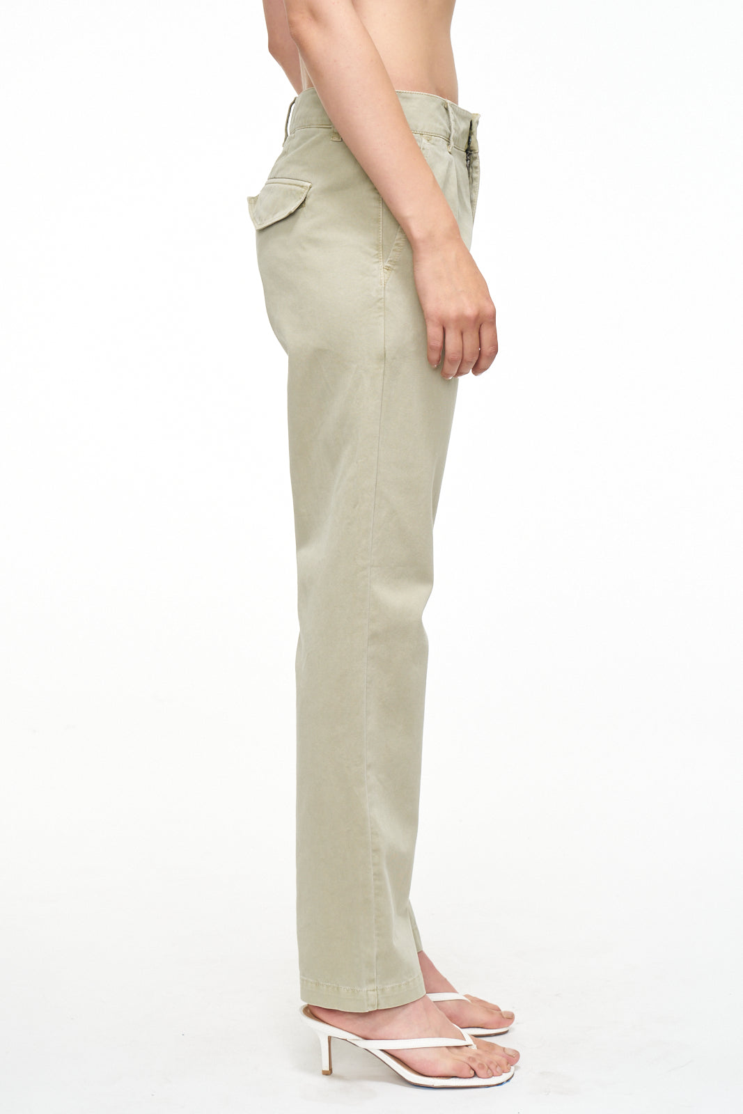 Gemma Low Rise Straight Trouser - Pistachio