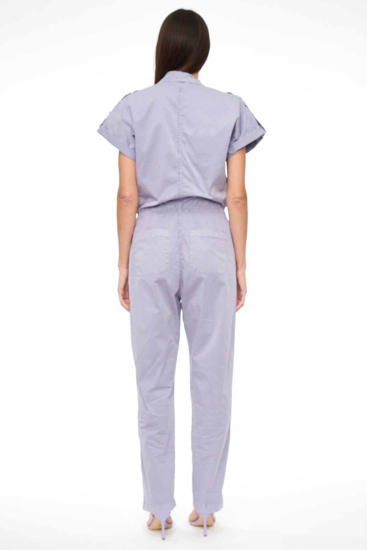 Jordan Short Sleeve Zip Front Jumpsuit - Plumeria