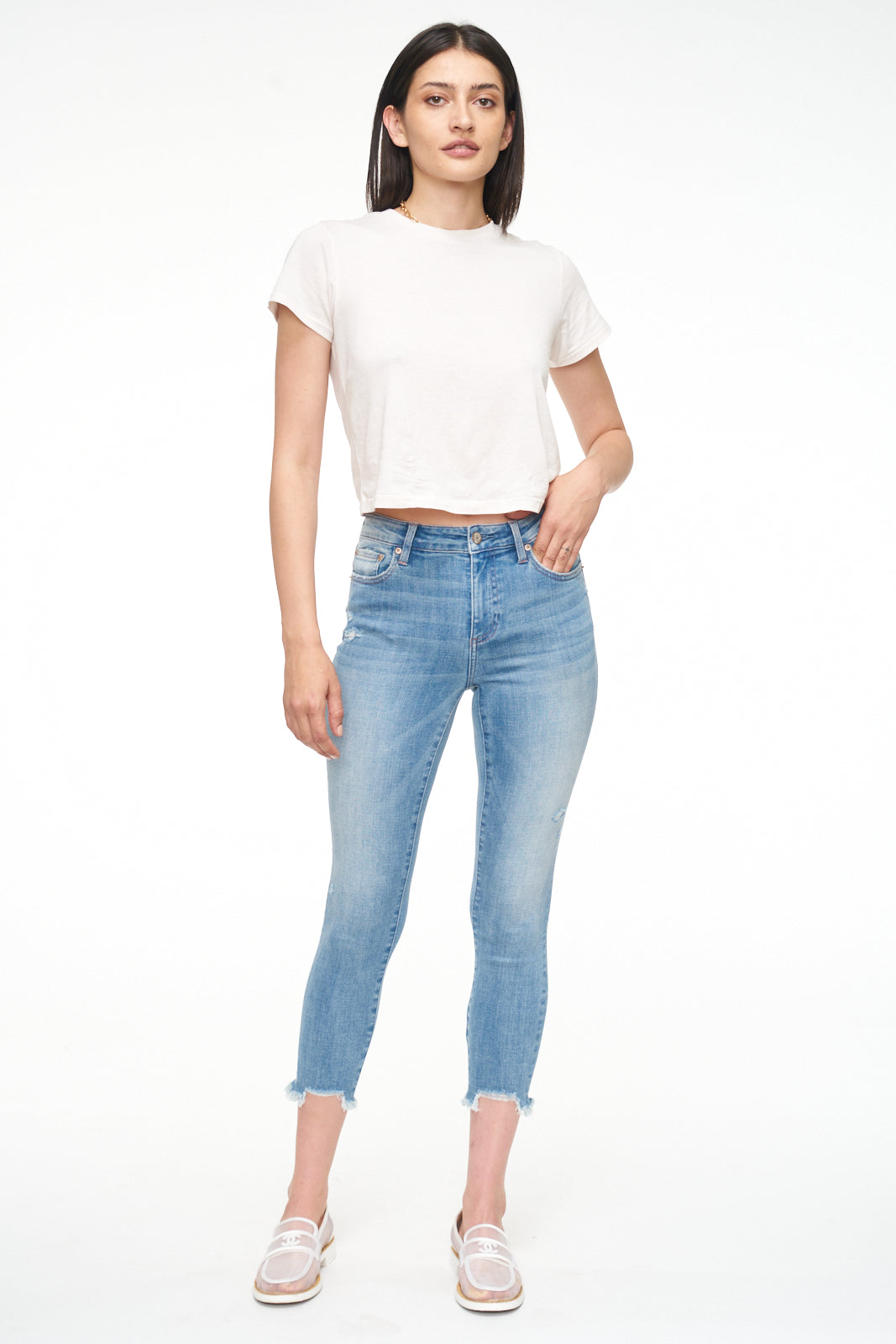 Audrey Mid Rise Skinny Crop - Tropics Vintage