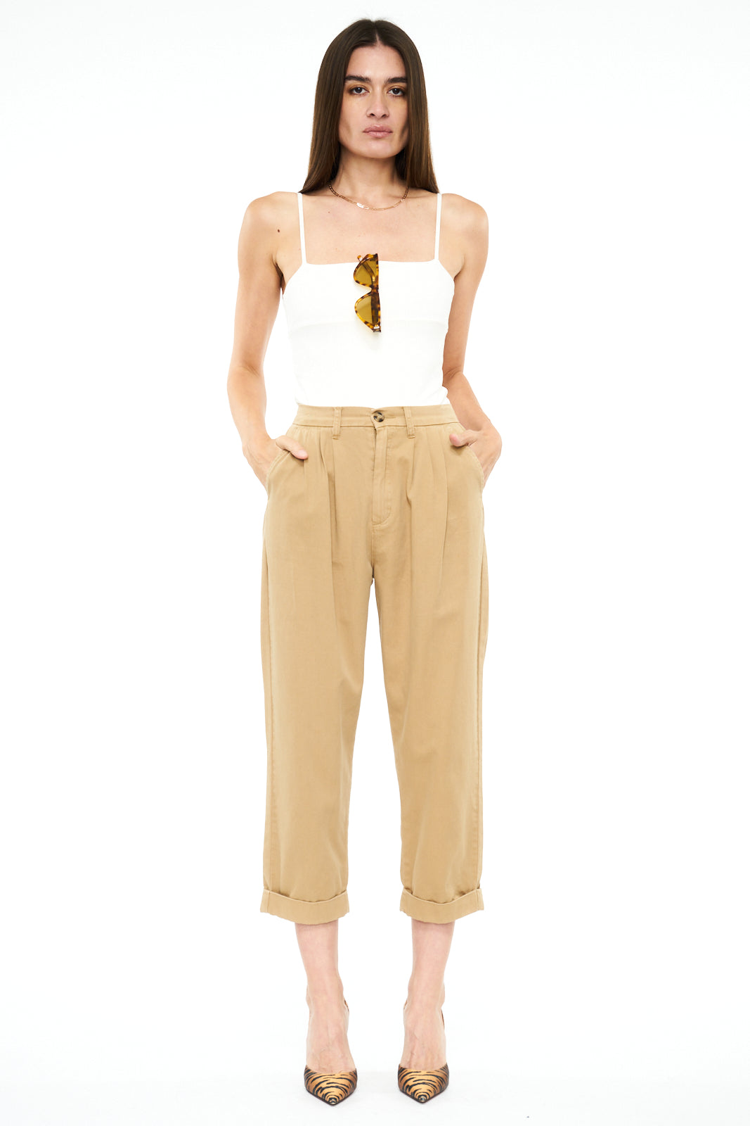Kellin Pleated Trouser - Khaki