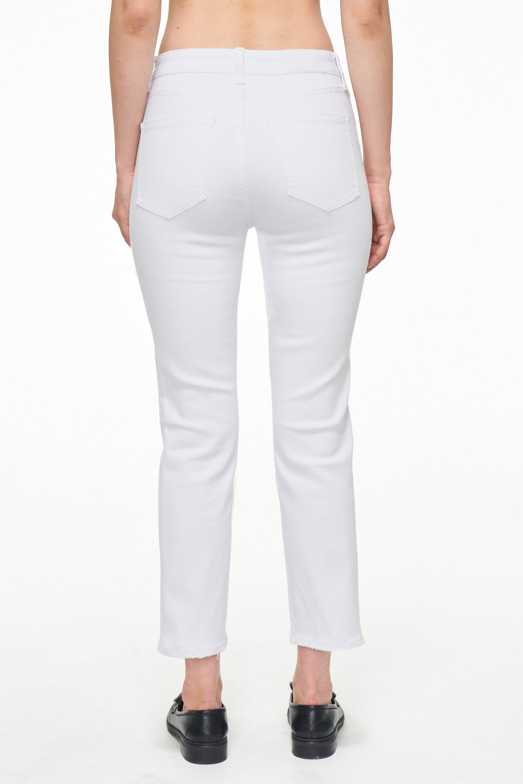 Monroe High Rise Cigarette Crop - Seashell Distressed