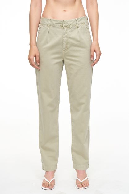 Gemma Low Rise Straight Trouser - Pistachio