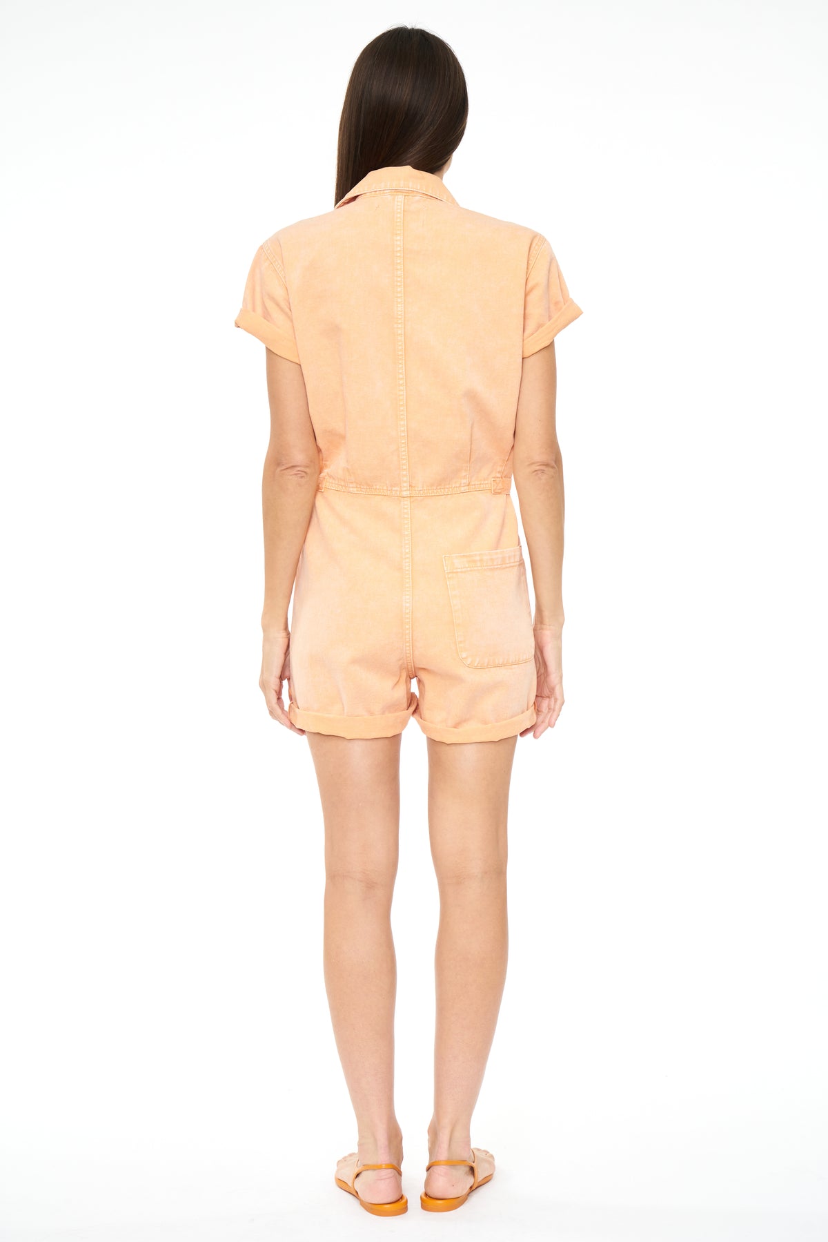 Parker Short Sleeve Romper -  Sherbet Snow