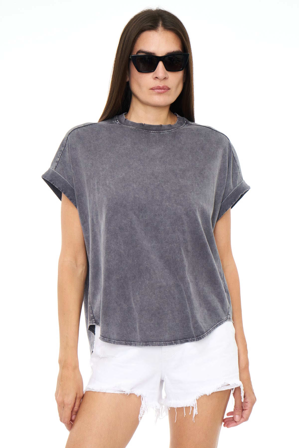 Porter Oversized Tunic Tee - Vintage Black