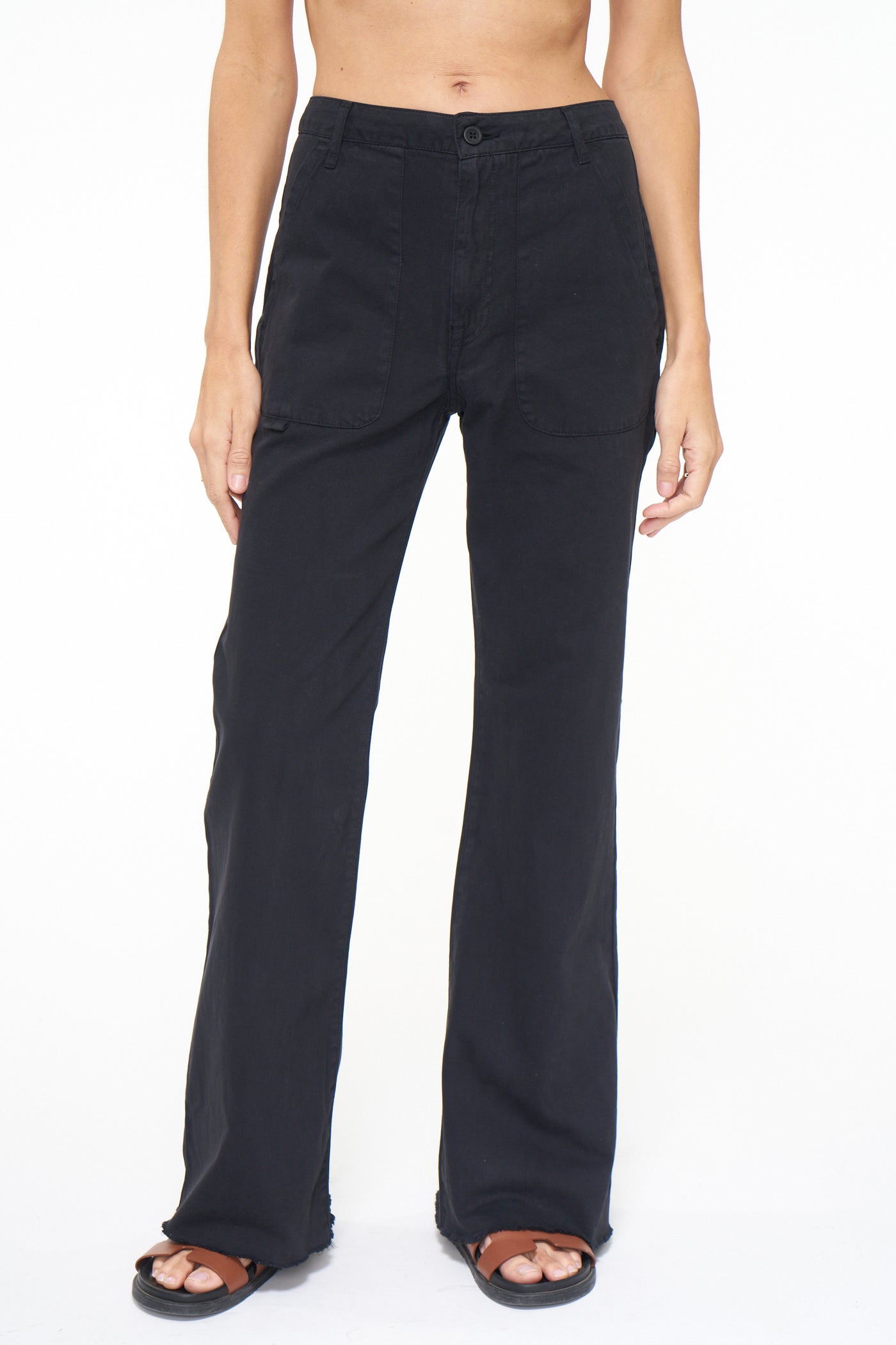 Nevaeh High Rise Super Flare Pants – Sand + Charcoal