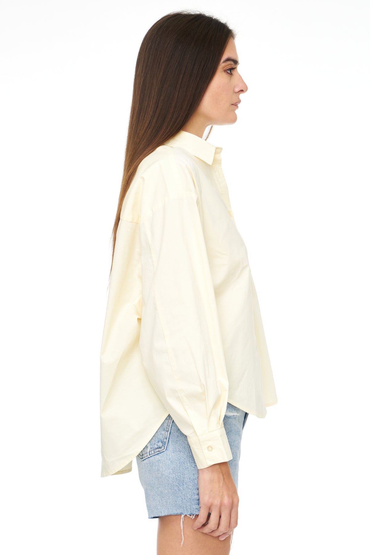 Sloane Long Sleeve Oversized Button Down Shirt - Butter Yellow