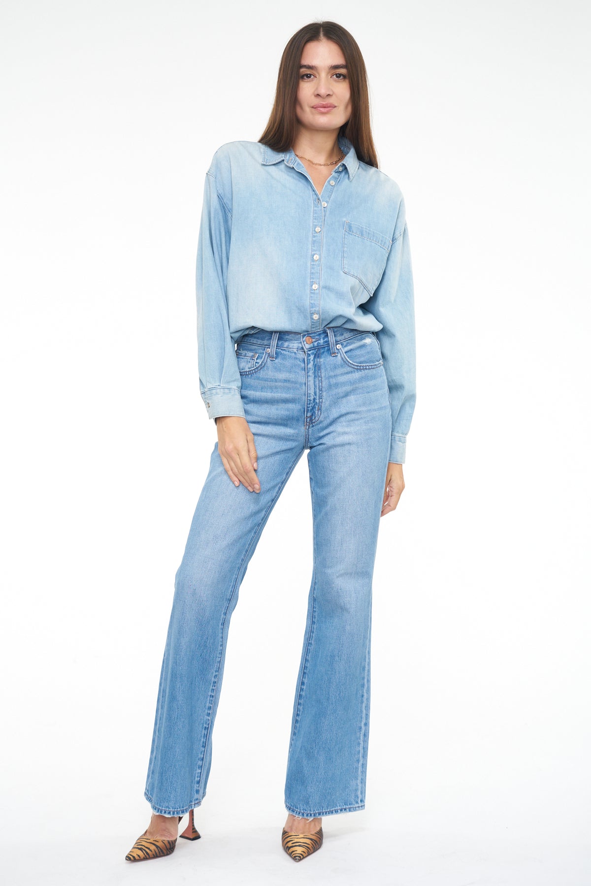 Sloane Long Sleeve Oversized Button Down Shirt - Edgewater