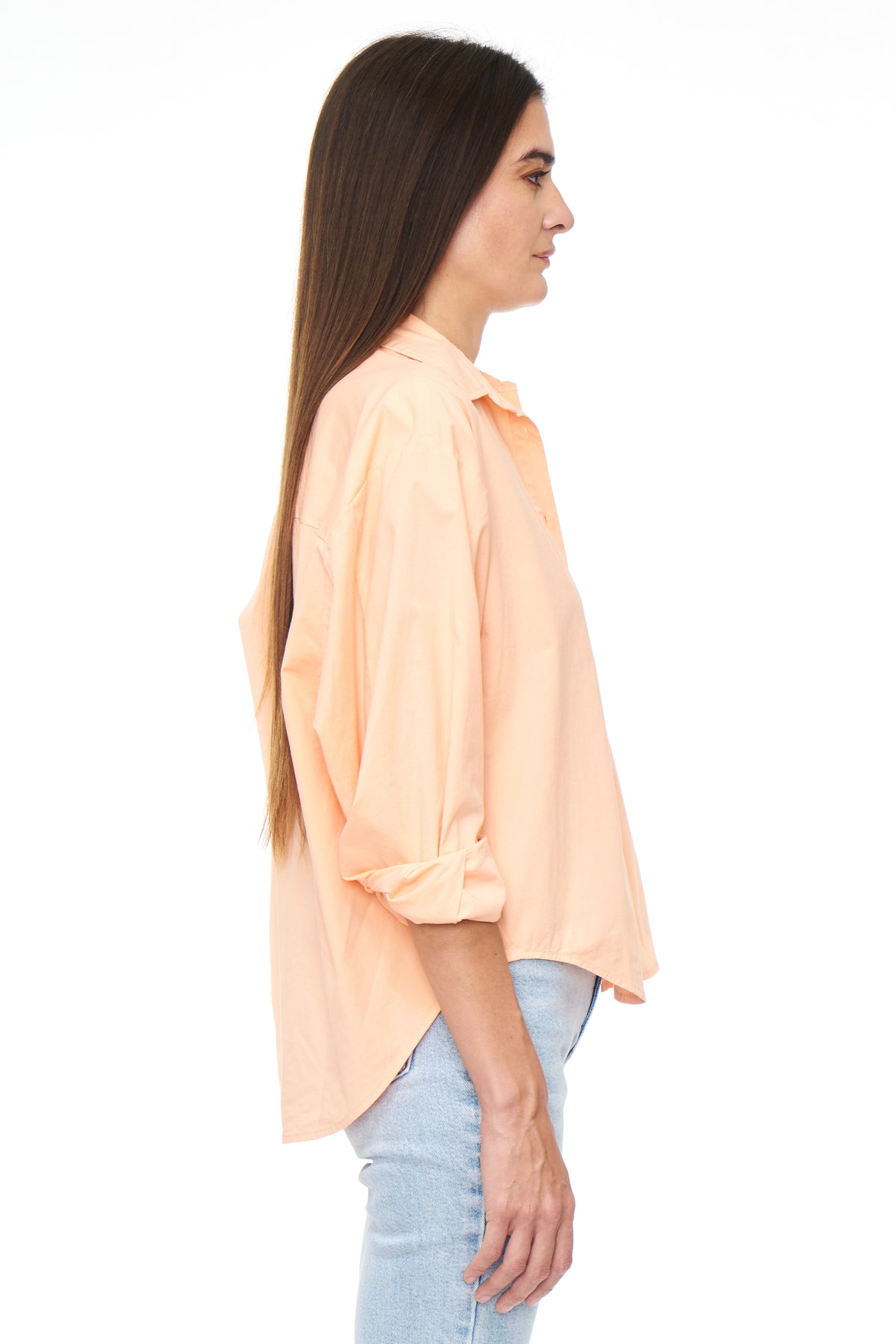 Sloane Long Sleeve Oversized Button Down Shirt - Sherbet
