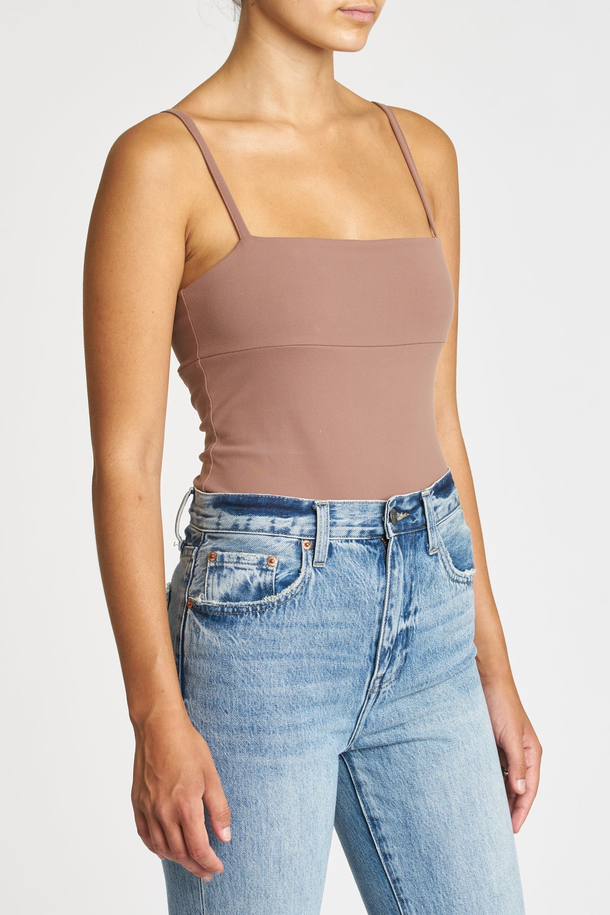 Tristen Tank Bodysuit - Dark Taupe