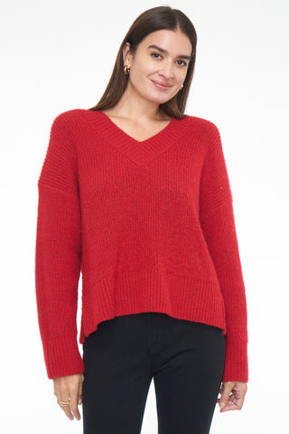 Vania V Neck Sweater - Scarlet