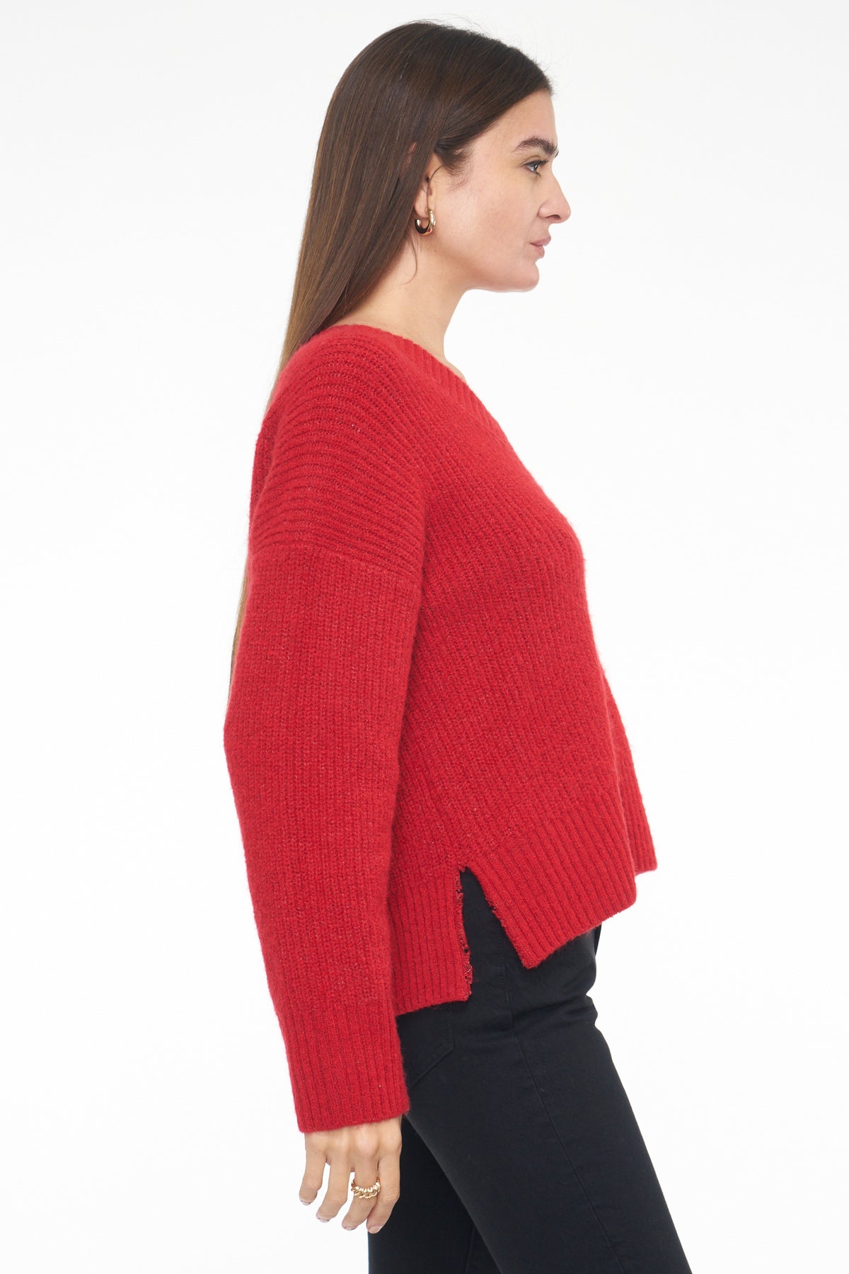 Vania V Neck Sweater - Scarlet