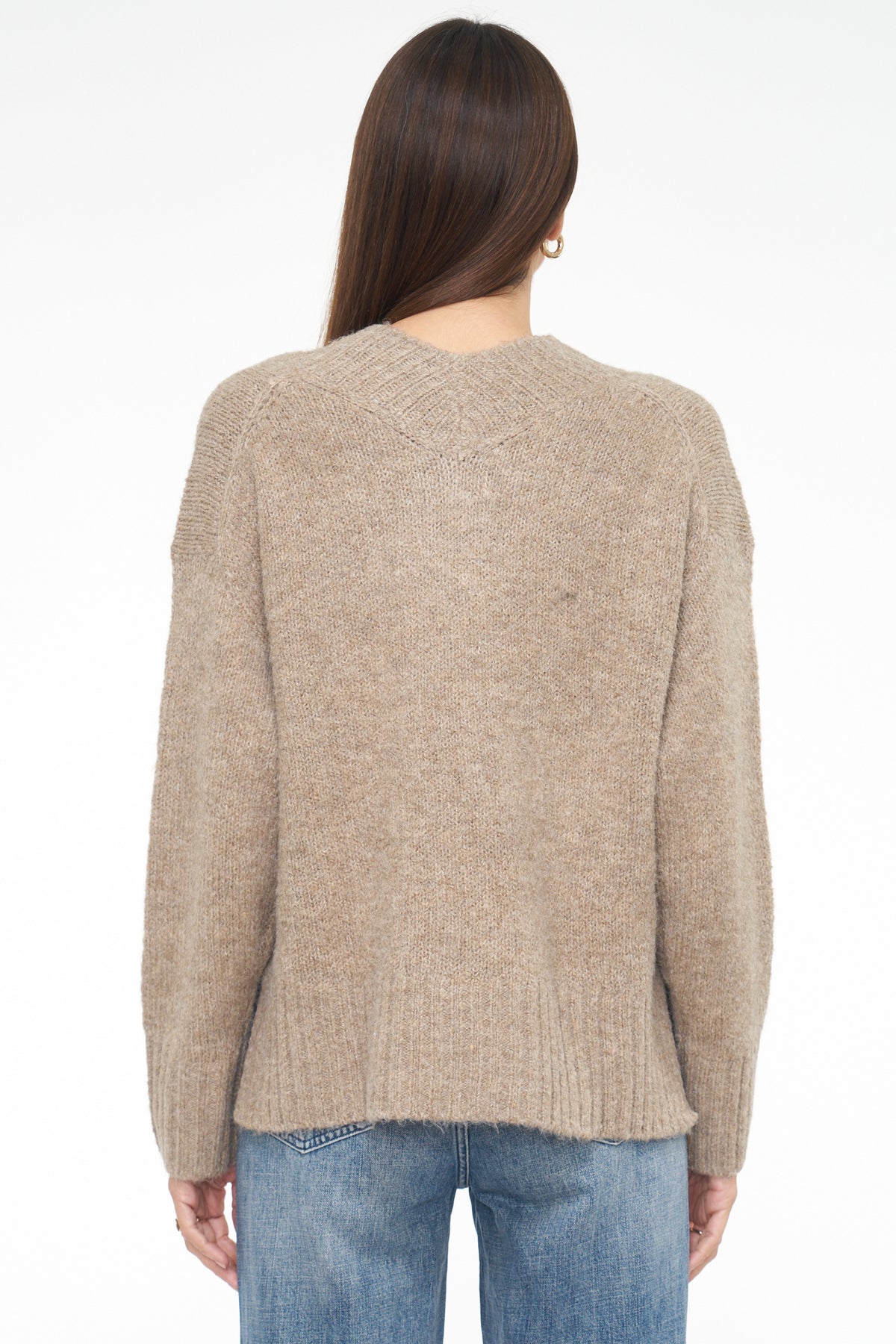 Vania V Neck Sweater - Taupe