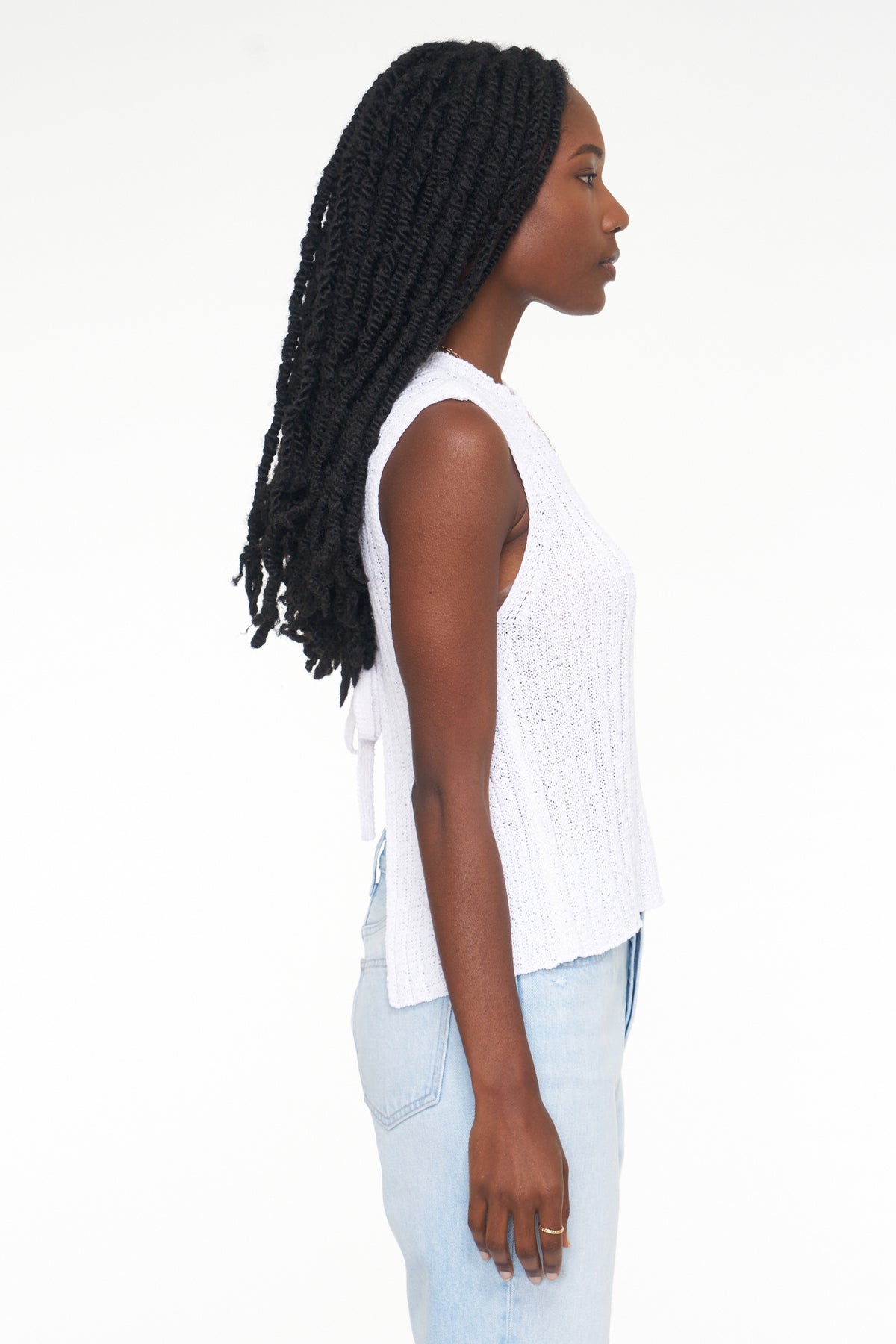 Whit Open Back Sweater Tank - Le Blanc
