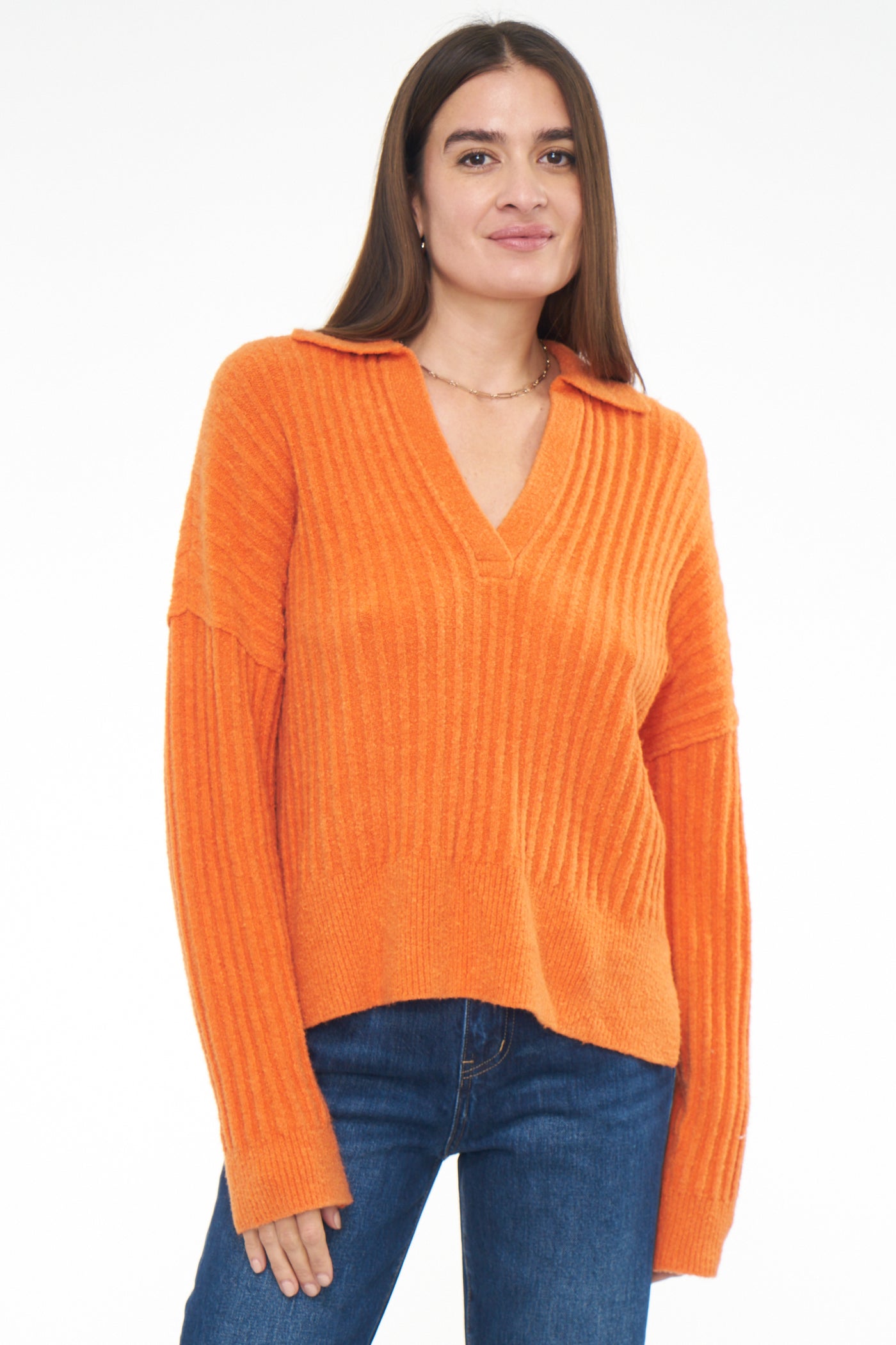 Burnt orange polo sweater Clearance