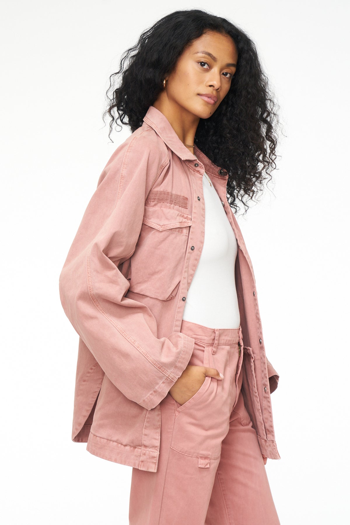 Briana Oversized Utility Jacket - Clay