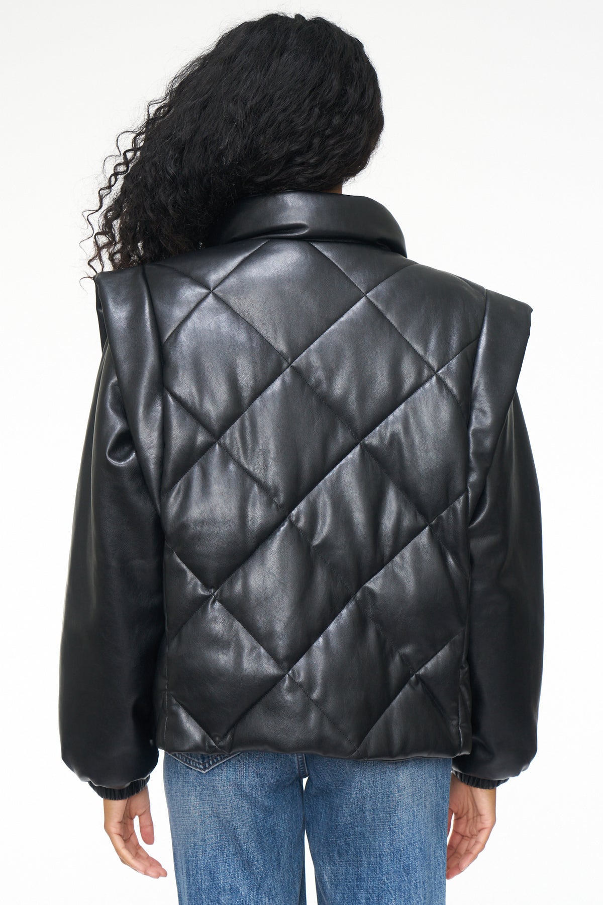 Callista Long Sleeve Puffer Jacket & Vest - Noir