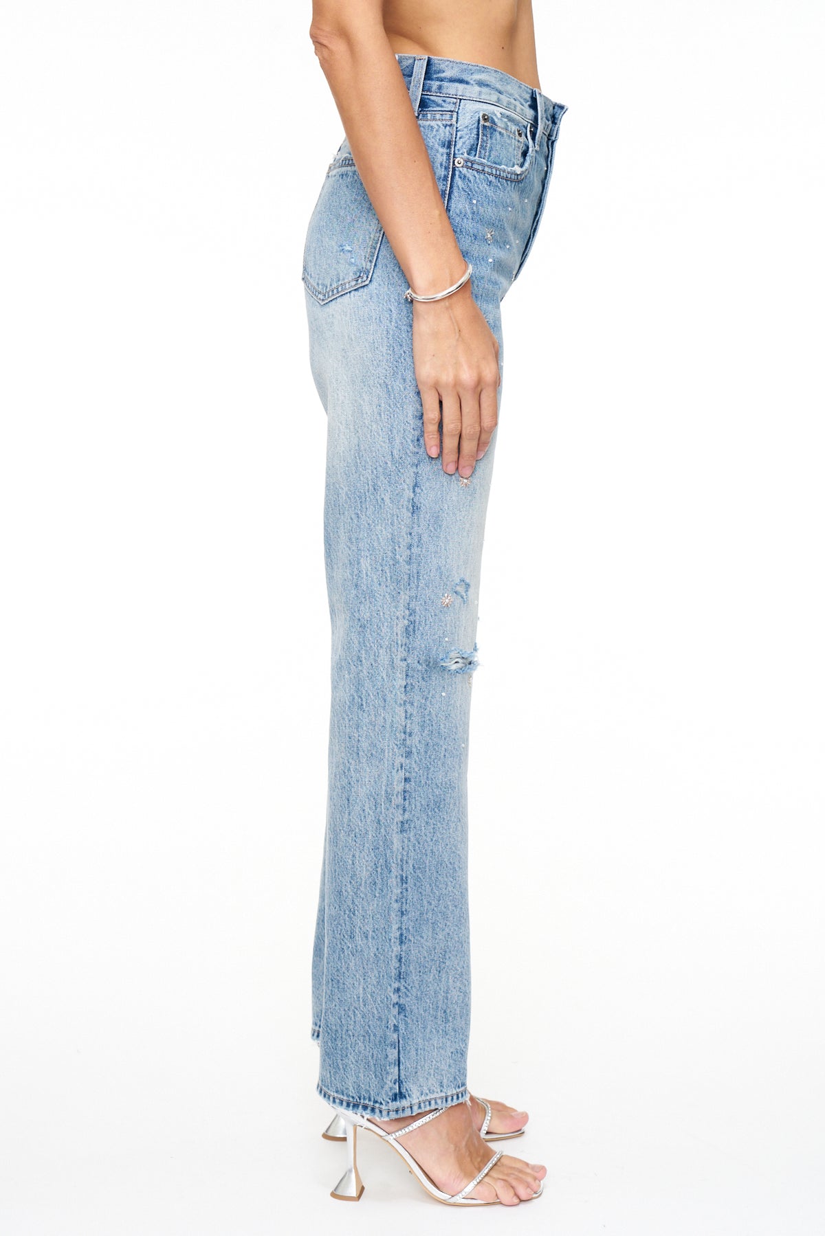 Cassie Super High Rise Straight Leg - City Lights Distressed